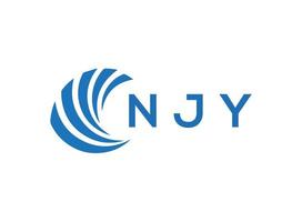 njy lettre logo conception sur blanc Contexte. njy Créatif cercle lettre logo concept. njy lettre conception. vecteur