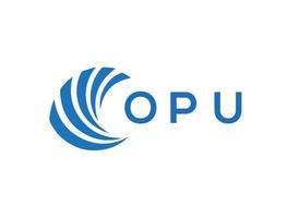 opu lettre logo conception sur blanc Contexte. opu Créatif cercle lettre logo concept. opu lettre conception. vecteur