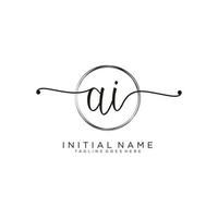 initiale ai féminin logo collections modèle. écriture logo de initiale signature, mariage, mode, bijoux, boutique, floral et botanique avec Créatif modèle pour tout entreprise ou entreprise. vecteur