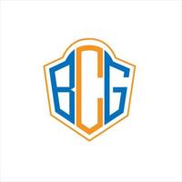 bcg abstrait monogramme bouclier logo conception sur blanc Contexte. bcg Créatif initiales lettre logo. vecteur