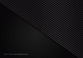 rayures abstraites lignes argentées se chevauchent en diagonale sur fond noir. style de luxe. vecteur