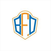 bfo abstrait monogramme bouclier logo conception sur blanc Contexte. bfo Créatif initiales lettre logo. vecteur