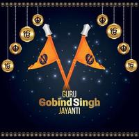 illustration créative pour la célébration de joyeux guru gobind singh jayanti vecteur