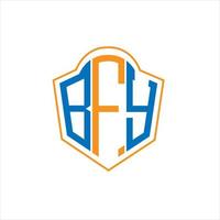 bfy abstrait monogramme bouclier logo conception sur blanc Contexte. bfy Créatif initiales lettre logo. vecteur