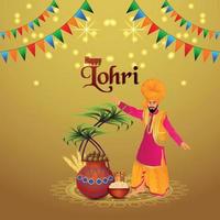 joyeux lohri, fond de célébration du festival sikh vecteur