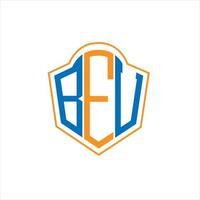 beu abstrait monogramme bouclier logo conception sur blanc Contexte. beu Créatif initiales lettre logo. vecteur