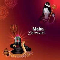 Salutation de célébration maha shivratri vecteur