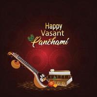 fond de célébration joyeux vasant panchami vecteur