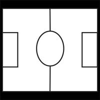 vecteur, image de icône Football champ, noir et blanc couleur, sur noir Contexte vecteur