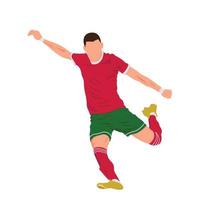 Football joueur coups de pied balle, football joueur tournage illustration vecteur