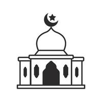 Facile mosquée bâtiment icône avec Facile noir conception vecteur