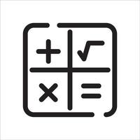 Facile math leçon icône avec une linéaire style et noir Couleur vecteur