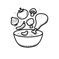nourriture Ingrédients vecteur illustration dans mignonne griffonnage style isolé sur blanc Contexte