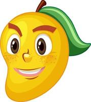 personnage de dessin animé de mangue avec expression faciale vecteur