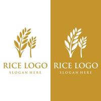 riz biologique ferme Naturel plante logo modèle pour affaires , entreprise , agriculture, produit. vecteur