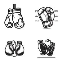 paire de boxe gants noir contour vecteur illustration, boxe gants Icônes .