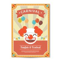 Affiche de carnaval avec vecteur de modèle de clown
