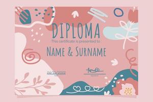 abstrait floral des gamins l'obtention du diplôme diplôme vecteur