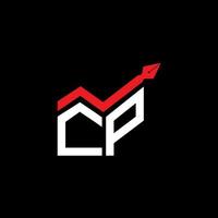 création de logo de lettre cp avec graphique vectoriel, logo cp simple et moderne. vecteur