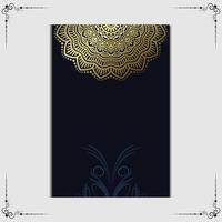 Fond Orné De Mandala Or De Luxe Pour Invitation De Mariage, Couverture De Livre Avec Style Élément Mandala Vecteur Premium