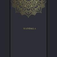 Fond Orné De Mandala Or De Luxe Pour Invitation De Mariage, Couverture De Livre Avec Style Élément Mandala Vecteur Premium