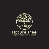 Humain main et arbre logo conception, la nature arbre vecteur illustration