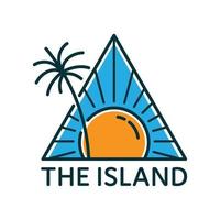 île logo conception Triangle forme été vacances plage concept vecteur illustration