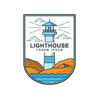 phare badge logo vecteur illustration isolé sur blanc Contexte