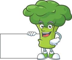 vert brocoli dessin animé personnage style vecteur