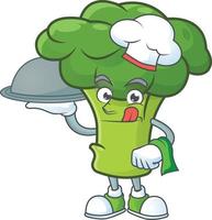 vert brocoli dessin animé personnage style vecteur