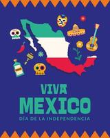 bannière de la fête de l'indépendance mexicaine vecteur