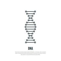 icône linéaire de l'ADN. élément de signe ou logo moléculaire. vecteur