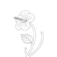 hibiscus fleur coloration page vecteur