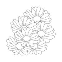 Marguerite fleur coloration page et livre ligne art vecteur