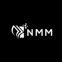 nmm crédit réparation comptabilité logo conception sur noir Contexte. nmm Créatif initiales croissance graphique lettre logo concept. nmm affaires la finance logo conception. vecteur