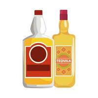 icône de bouteilles de tequila mexicaine vecteur