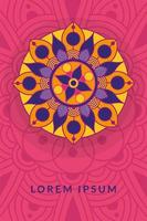 mandala floral décoratif en fond fucsia vecteur