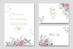 magnifique aquarelle floral mariage invitation modèle vecteur