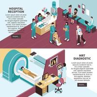 bannières hospitalières isométriques vecteur