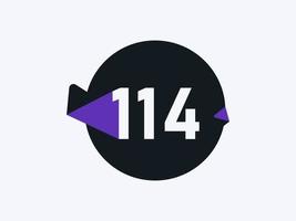 114 nombre logo icône conception vecteur