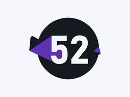 52 nombre logo icône conception vecteur image. nombre logo icône conception vecteur image