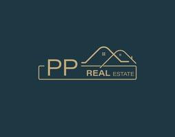 pp réel biens consultants logo conception vecteurs images. luxe réel biens logo conception vecteur