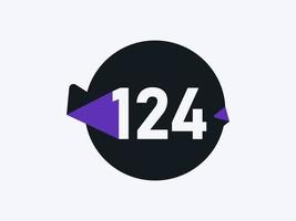 124 nombre logo icône conception vecteur image. nombre logo icône conception vecteur image