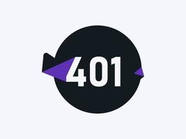 401 nombre logo icône conception vecteur image. nombre logo icône conception vecteur image