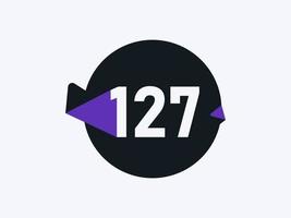 127 nombre logo icône conception vecteur image. nombre logo icône conception vecteur image