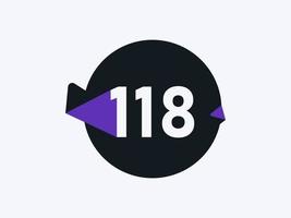 118 nombre logo icône conception vecteur image. nombre logo icône conception vecteur image