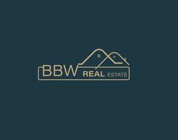 bbw réel biens et consultants logo conception vecteurs images. luxe réel biens logo conception vecteur