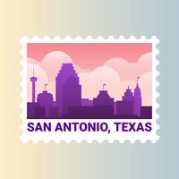 San Antonio Texas Skyline États-Unis Illustration de timbre vecteur