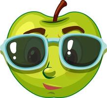 personnage de dessin animé de pomme avec expression faciale vecteur