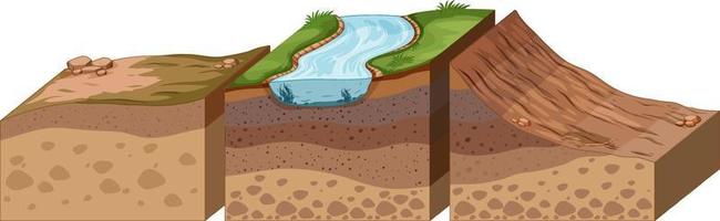 couche différente de la géologie des roches vecteur